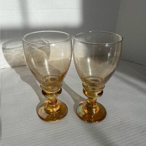 Libbey Glass Slash Brown 7 3/8” Water Goblets Iridescent